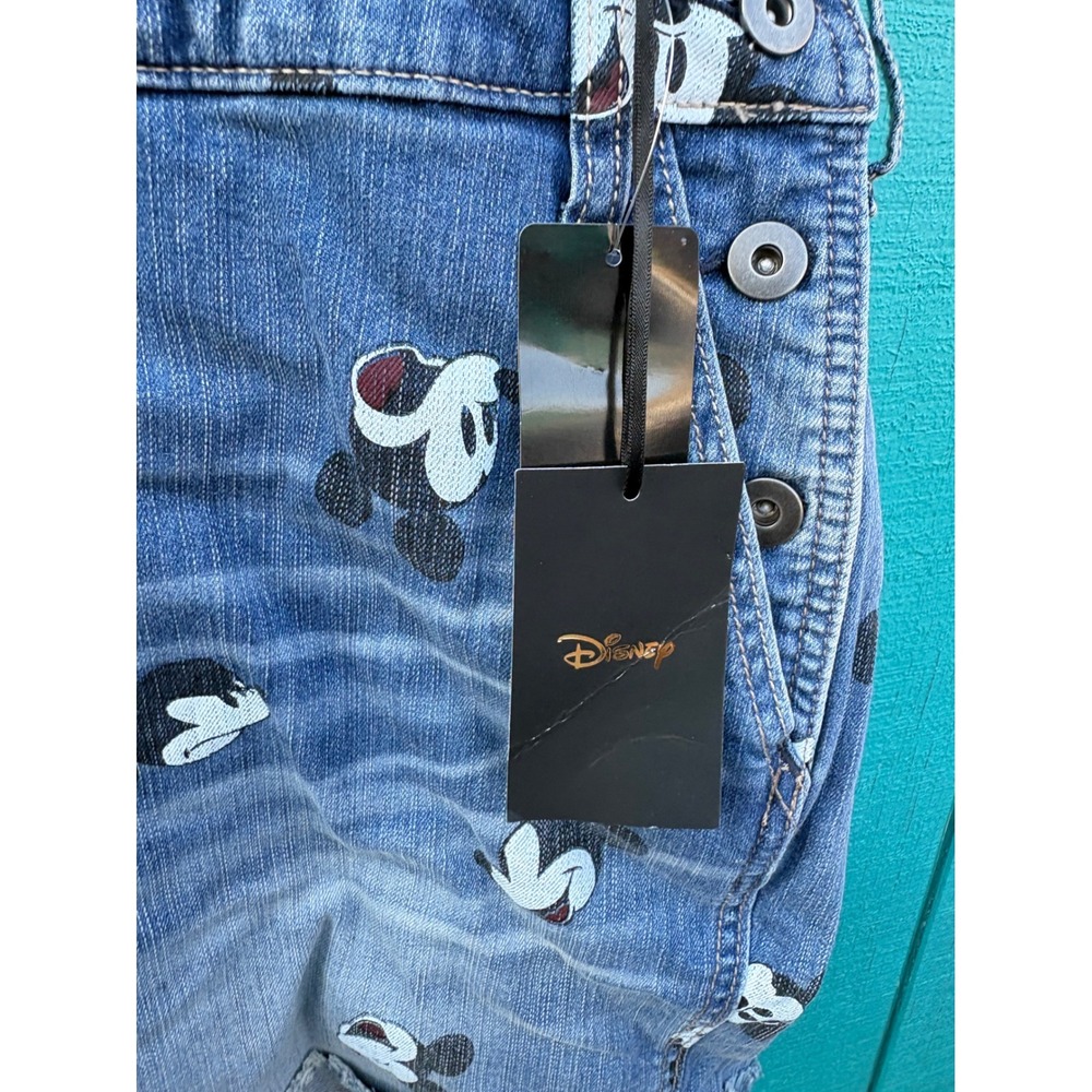 Torrid Disney Mickey Mouse All Over Print Denim Shortalls Blue Womens 20 NEW - Picture 3 of 7